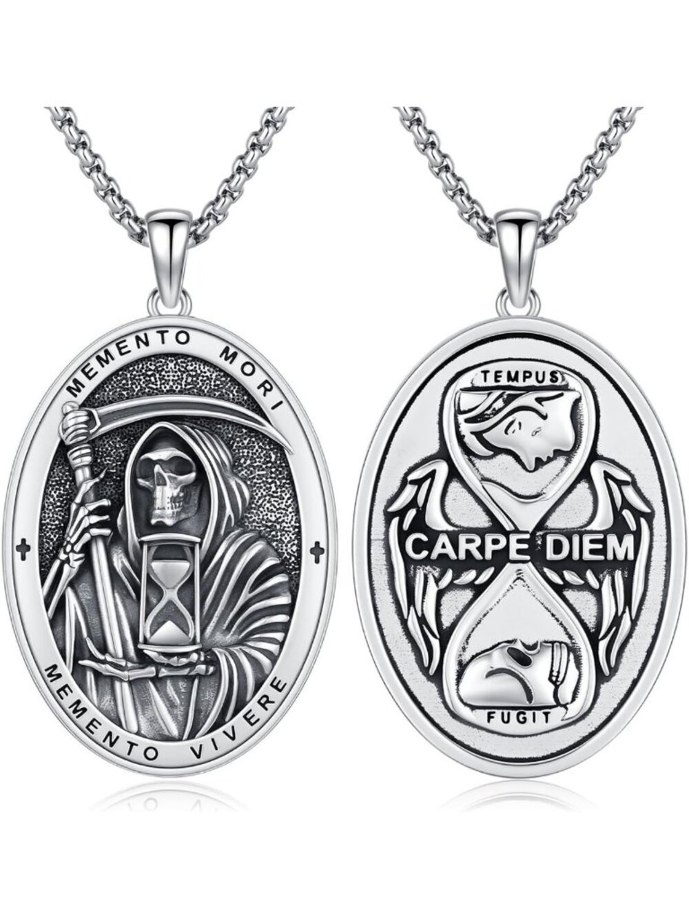 925 Sterling Silver Patron Saint Necklace, Protection Pendant for Men & Women